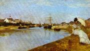 Berthe Morisot The Harbor at Lorient, National Gallery of Art, Washington Sweden oil painting artist